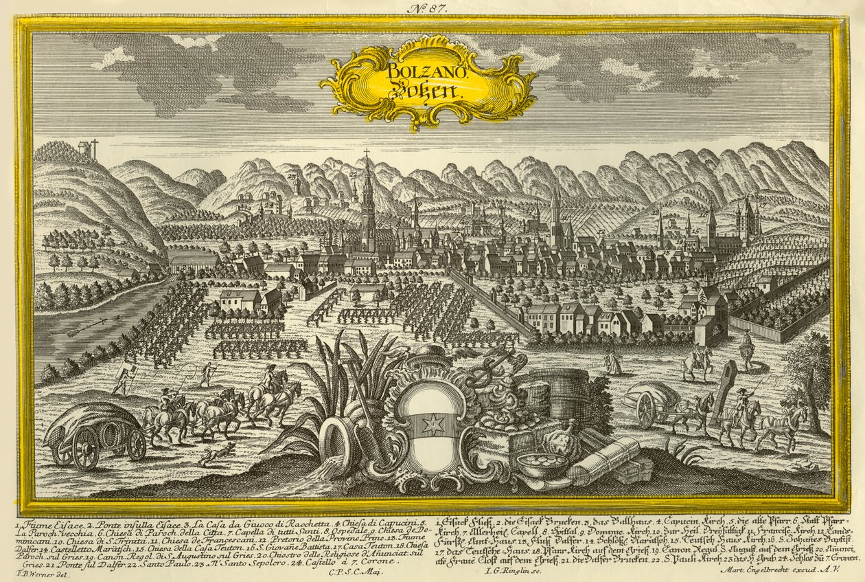 Bolzano, ok. 1740. autorstwa Johann Georg Ringlin