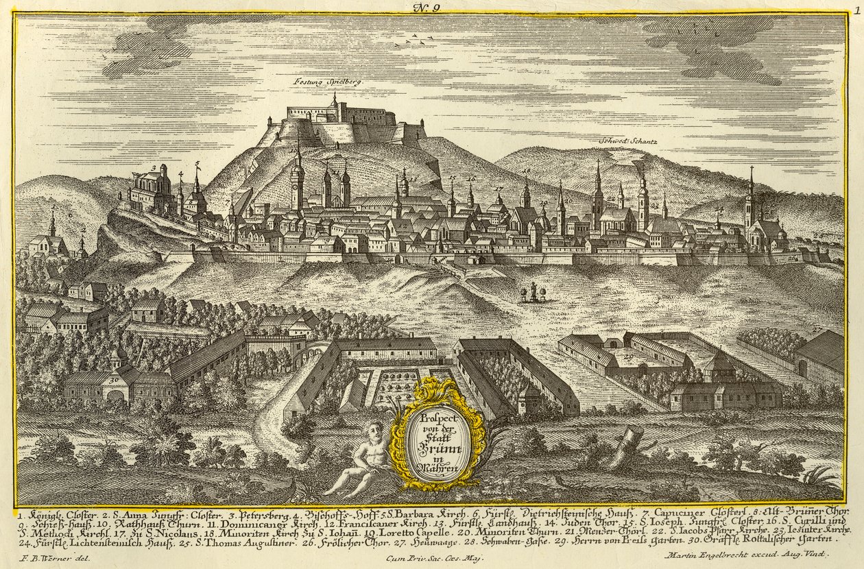 Brno, ok. 1740. autorstwa Johann Georg Ringlin