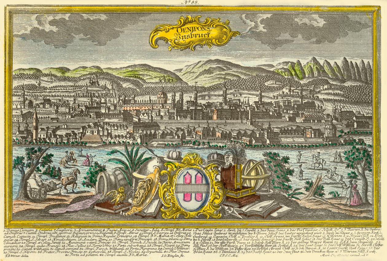 Innsbruck, ok. 1740. autorstwa Johann Georg Ringlin