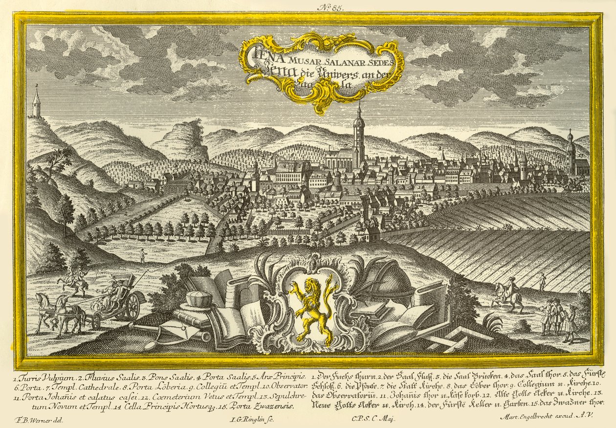 Jena, ok. 1740. autorstwa Johann Georg Ringlin