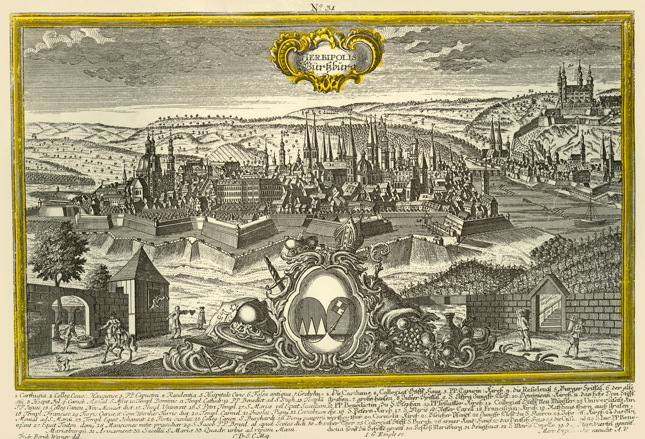 Würzburg, ok. 1740. autorstwa Johann Georg Ringlin