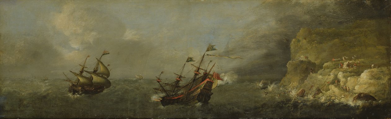 Seascape (olej na desce dębowej) autorstwa Johann Georg Stuhr