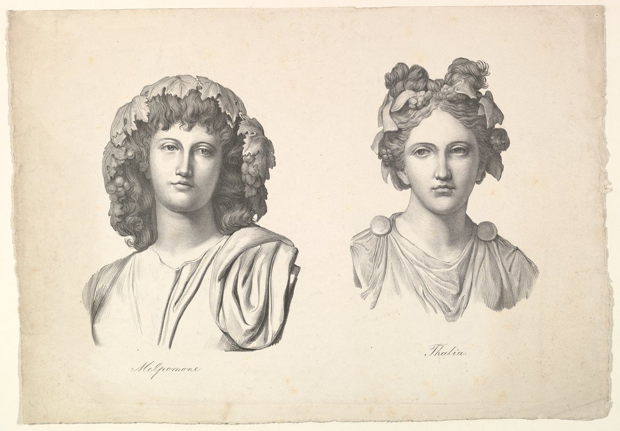 Melpomena i Thalia, 1823-26. autorstwa Johann Gottfried Schadow