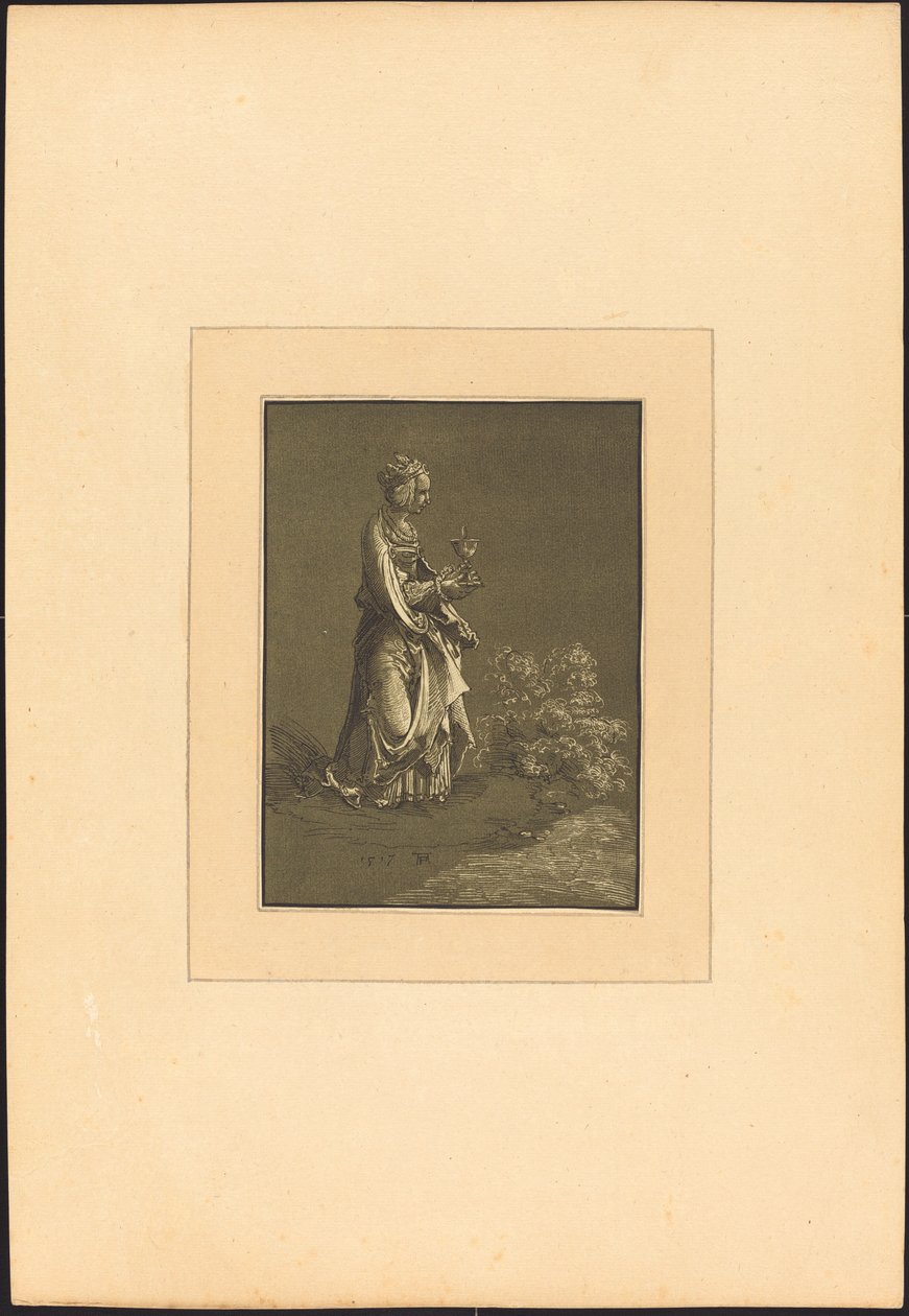 Św. Barbara autorstwa Johann Gottlieb Prestel after Albrecht Altdorfer