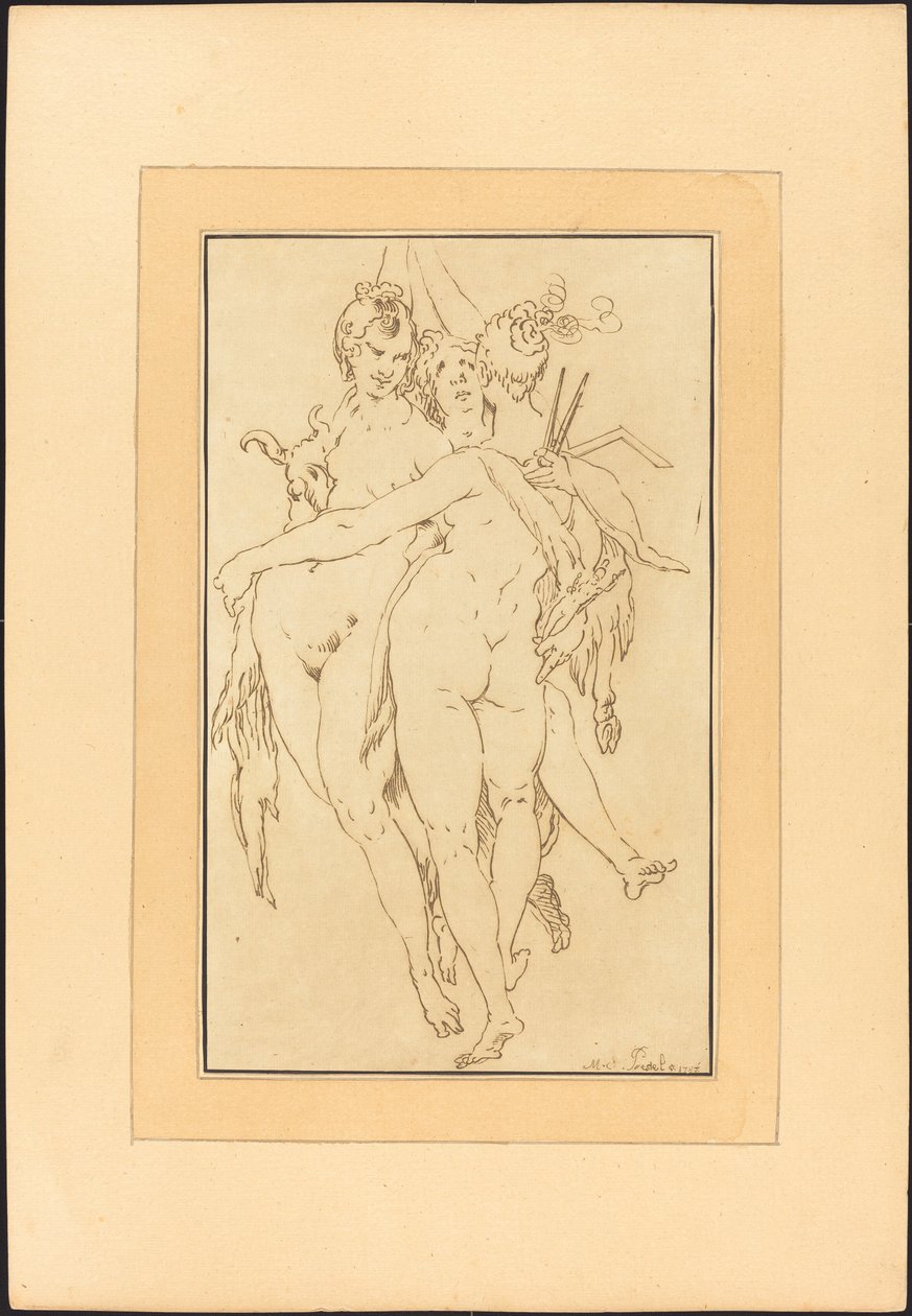 Rzeźba, malarstwo, architektura autorstwa Johann Gottlieb Prestel after Bartholomaeus Spranger