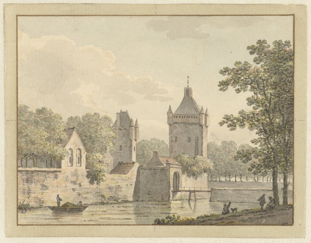 Zamek De Pol w Vianen autorstwa Johann Heinrich Muntz