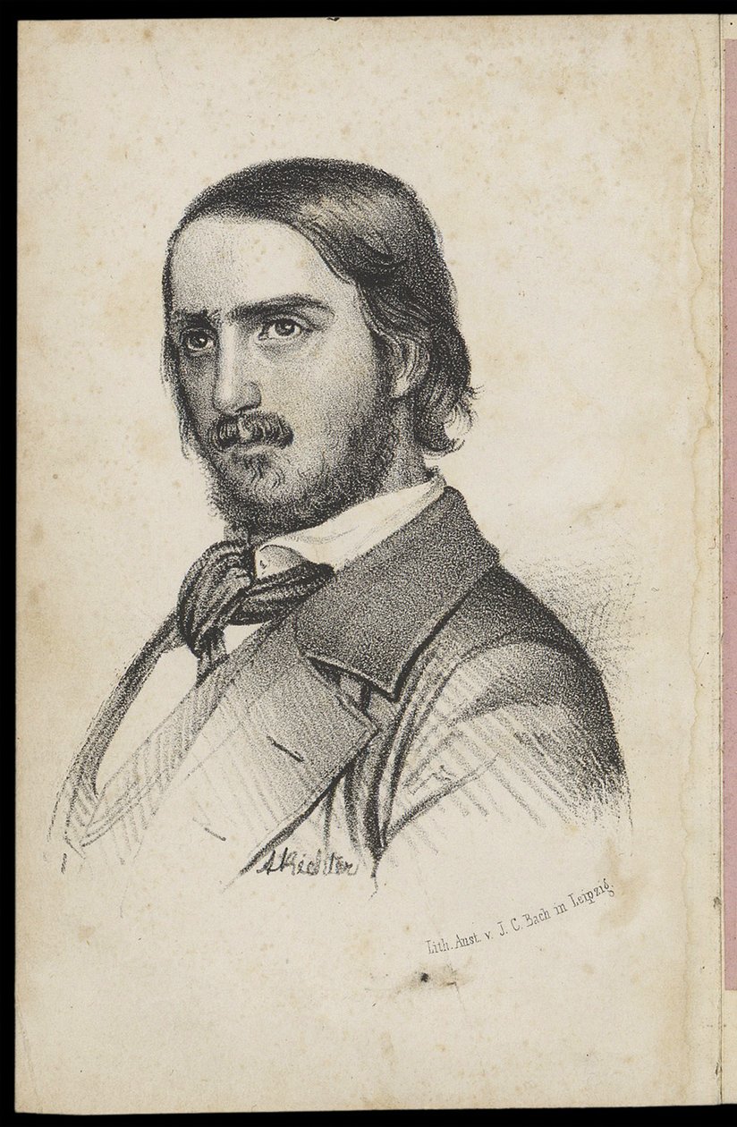 Georg Herwegh 1817-1875, lata 40. XIX wieku autorstwa Johann Heinrich Richter
