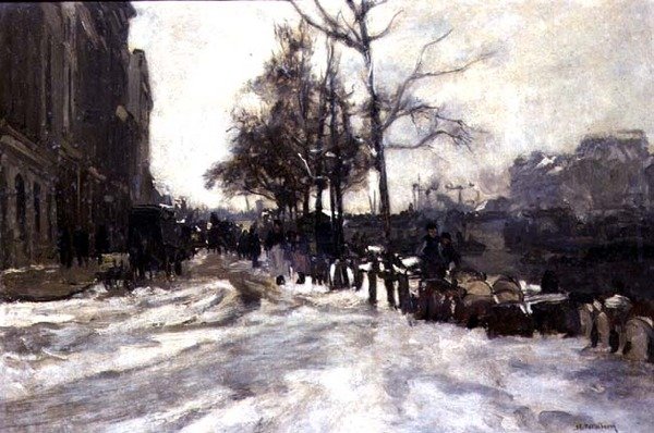 Zima, Rotterdam autorstwa Johann Hendrik Mastenbroek