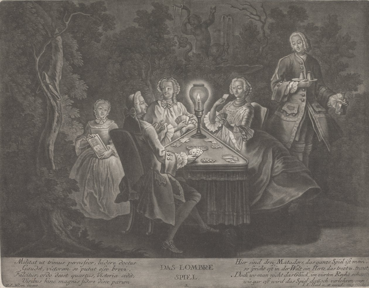 Gra Lombre autorstwa Johann Jacobus Haid