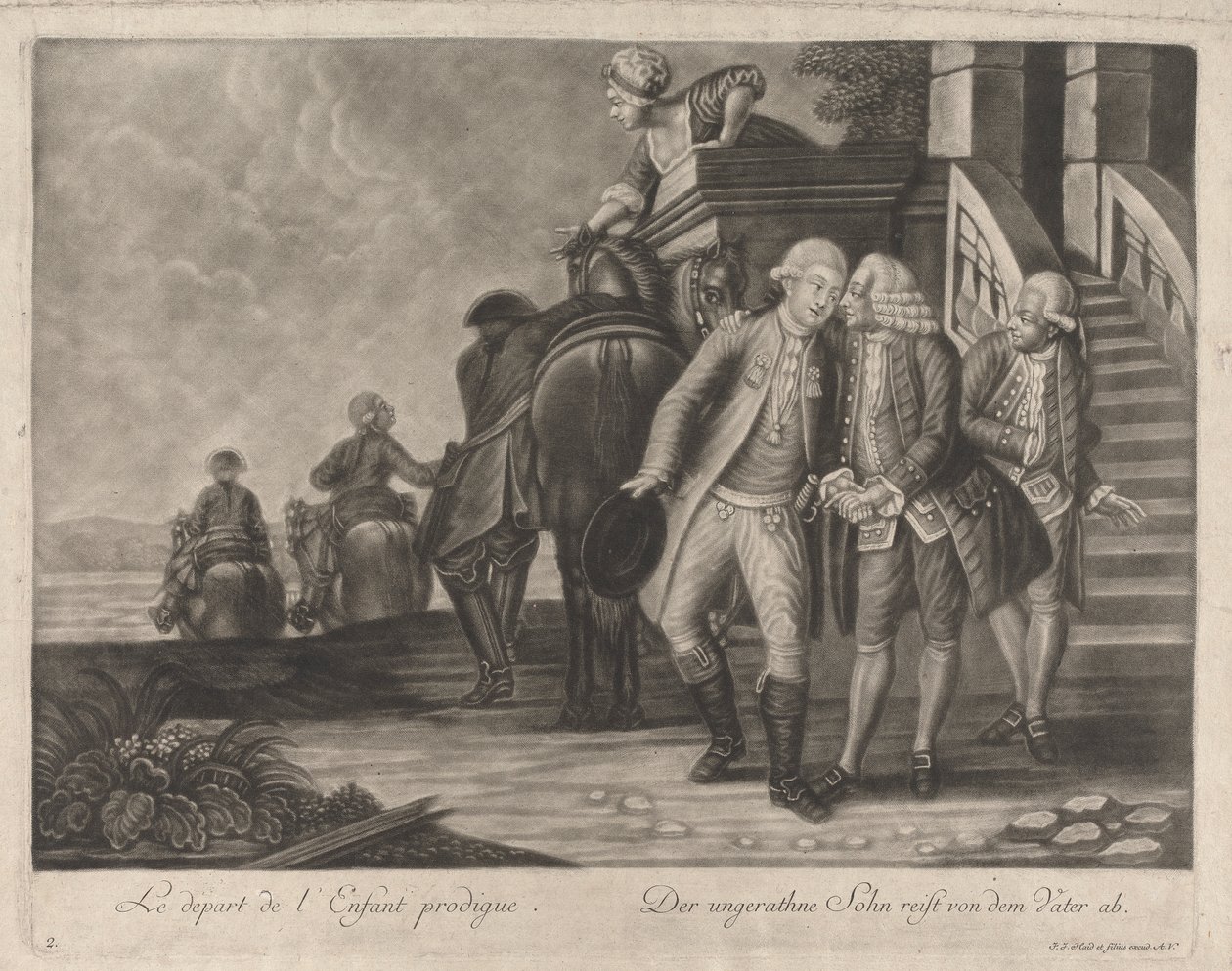 Odejście syna marnotrawnego autorstwa Johann Jacobus Haid