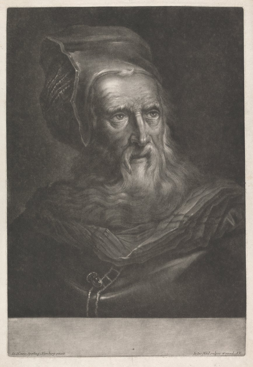 Mężczyzna w kapeluszu autorstwa Johann Jacobus Haid
