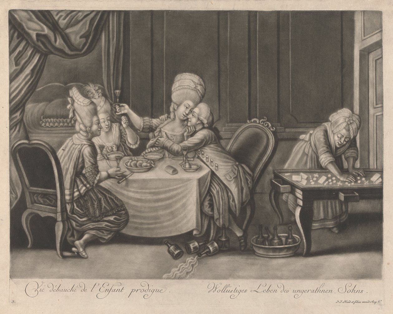 Rozpusta syna marnotrawnego autorstwa Johann Jacobus Haid