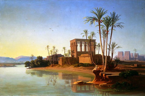 Philae, ok. 1860 (olej na płótnie) autorstwa Johann Jakob Frey
