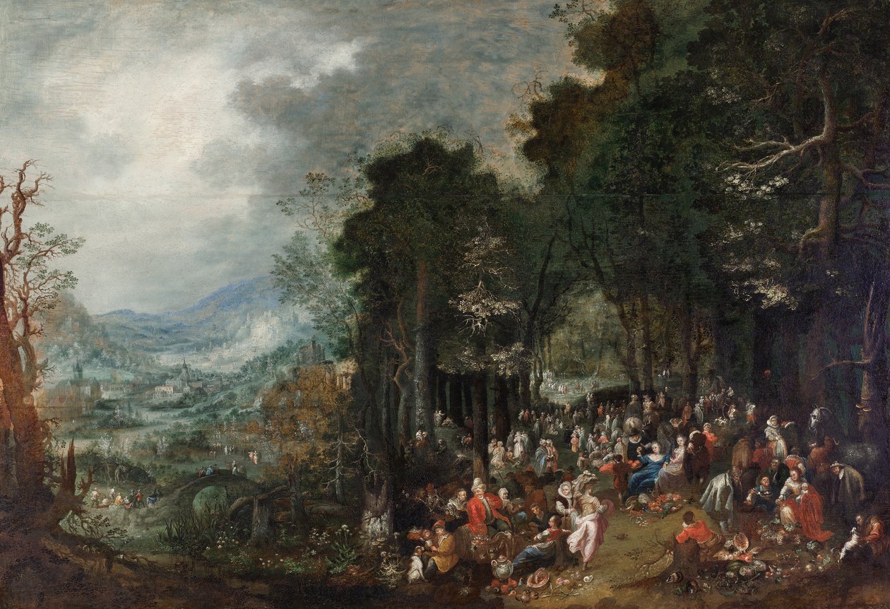 Krajobraz z imprezą autorstwa Johann Jakob Hartmann