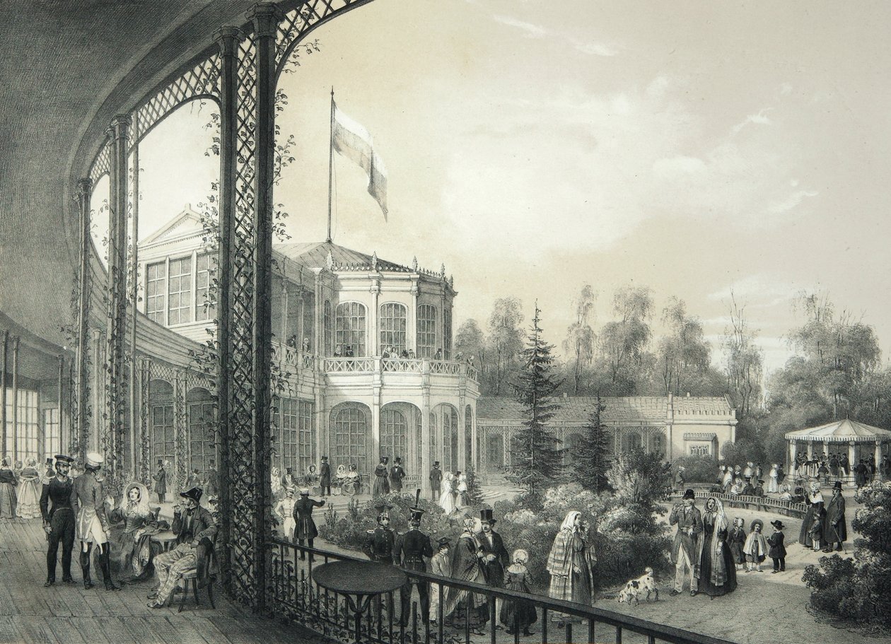Dworzec kolejowy w Pawłowsku, 1840-1850. autorstwa Johann Jakob Meier