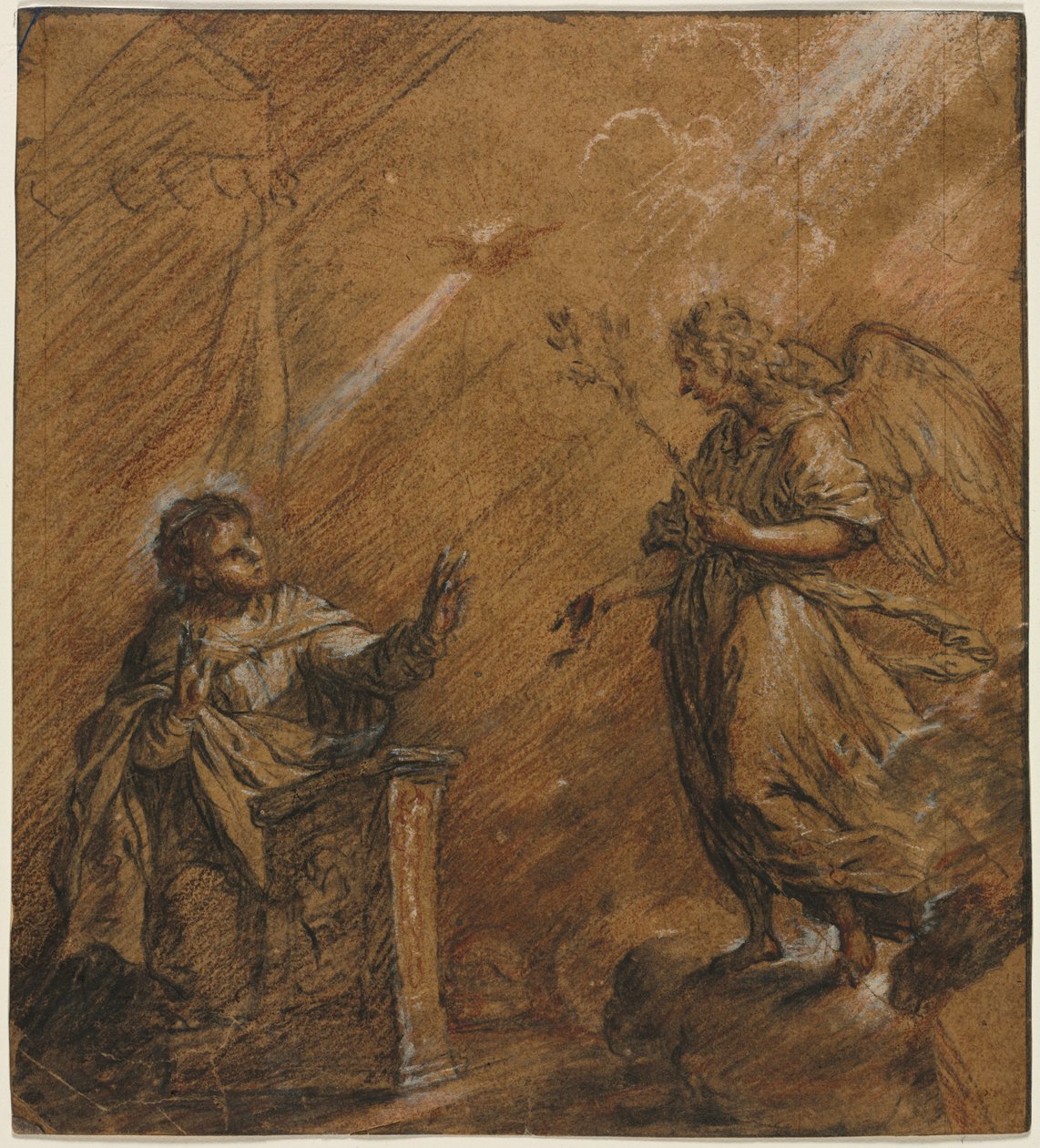 Zwiastowanie, ostatnie trzecie XVII wieku. autorstwa Johann Jakob von Sandrart