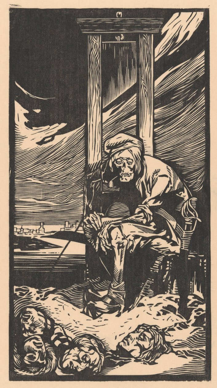 Śmierć przez gilotynę (druk) autorstwa Johann Joseph Aarts