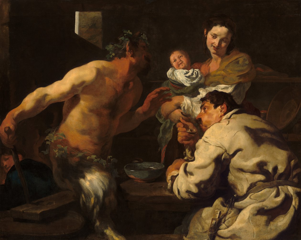 Satyr i chłop autorstwa Johann Liss