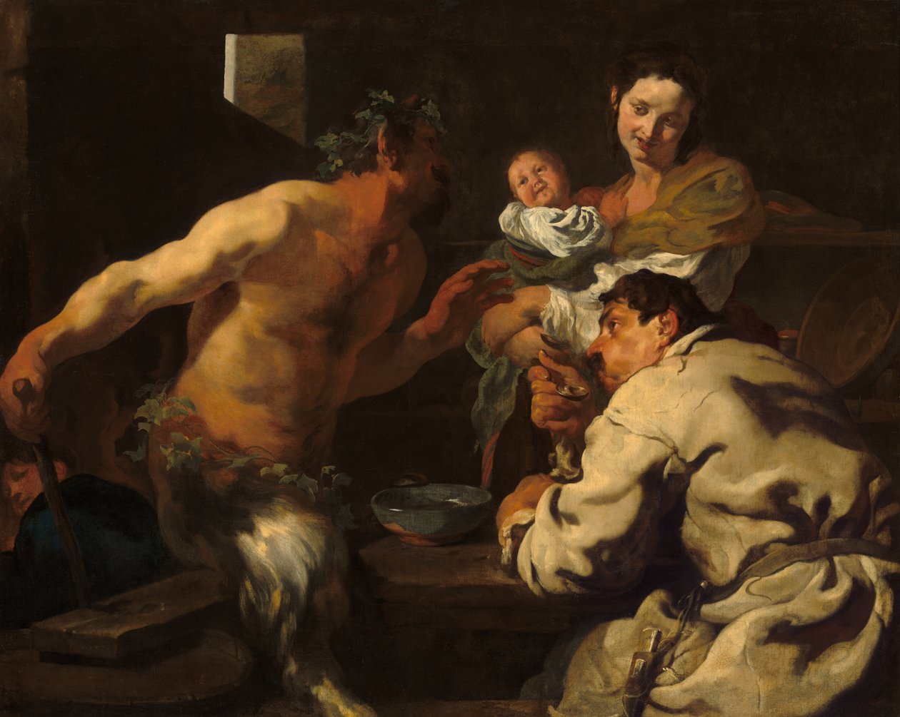 Satyr i chłop autorstwa Johann Liss
