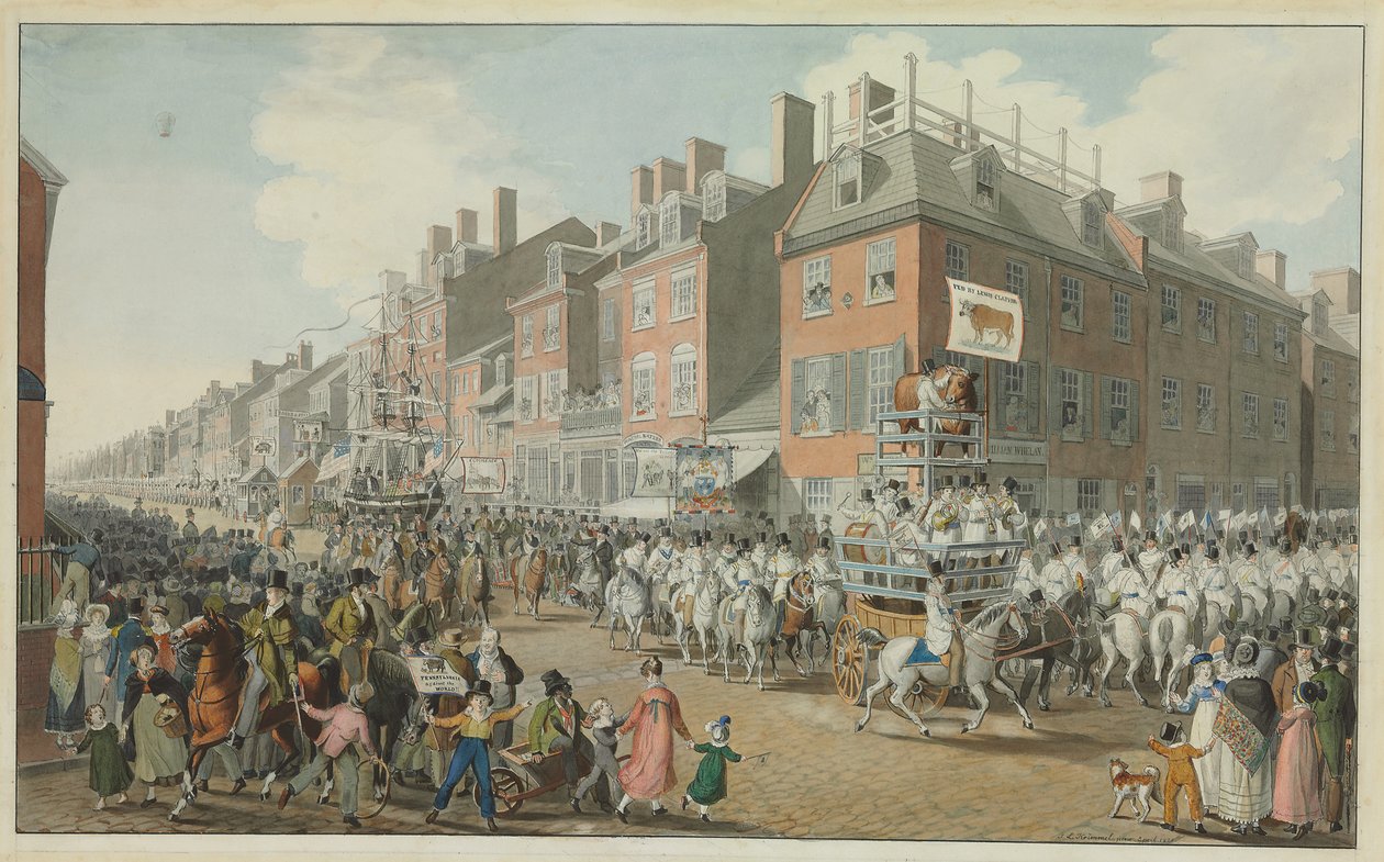 Parada Victuallerów, Filadelfia, 1821 autorstwa Johann Ludwig Krimmel