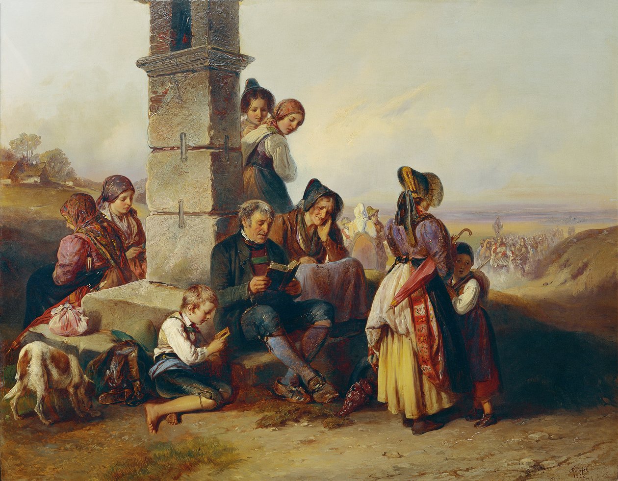 Reszta pielgrzymów autorstwa Johann Matthias Ranftl
