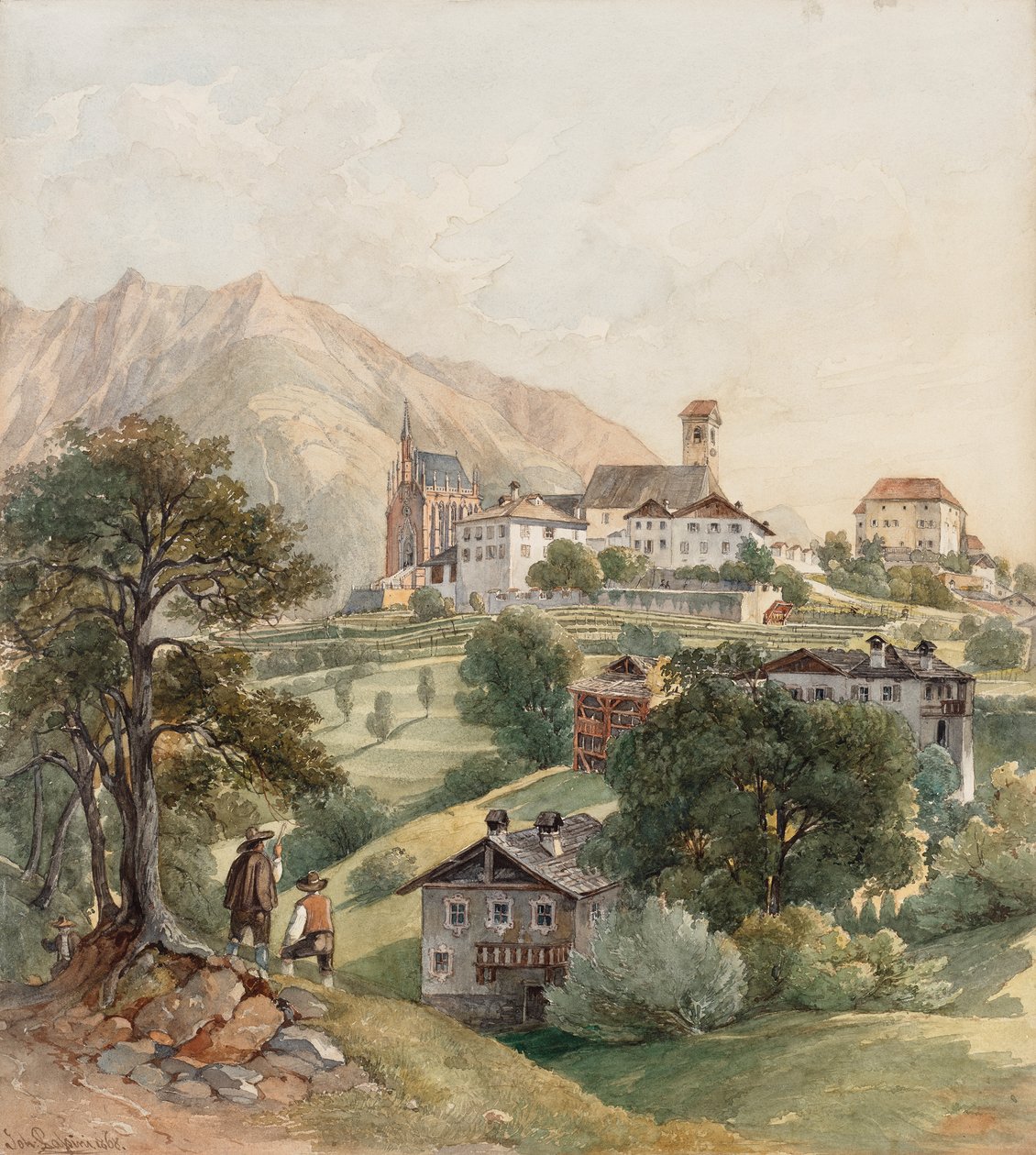 Schenna pod Meran autorstwa Johann Nepomuk Passini