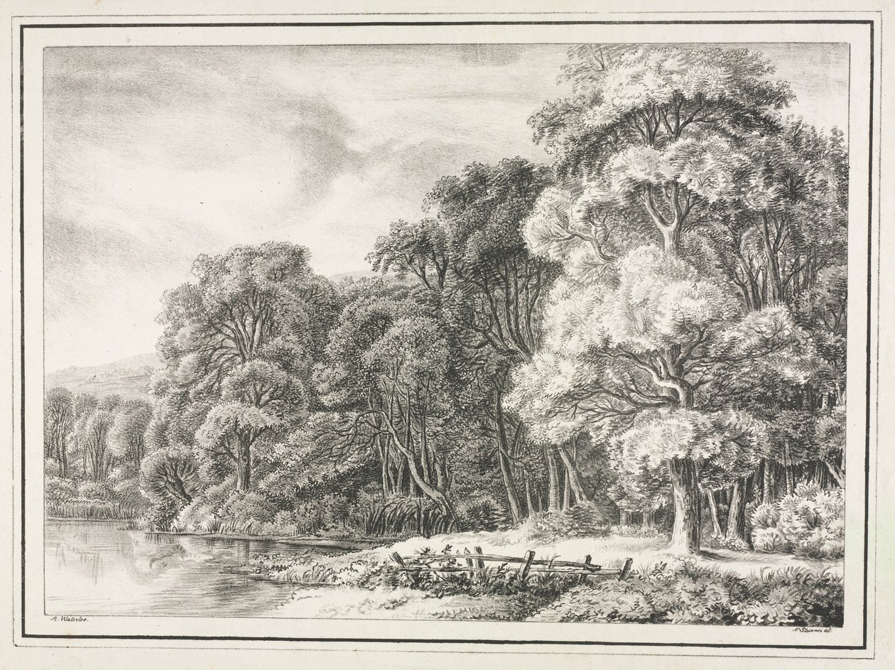 Leśna sceneria z jeziorem, 1811-1816. autorstwa Johann Nepomuk Strixner