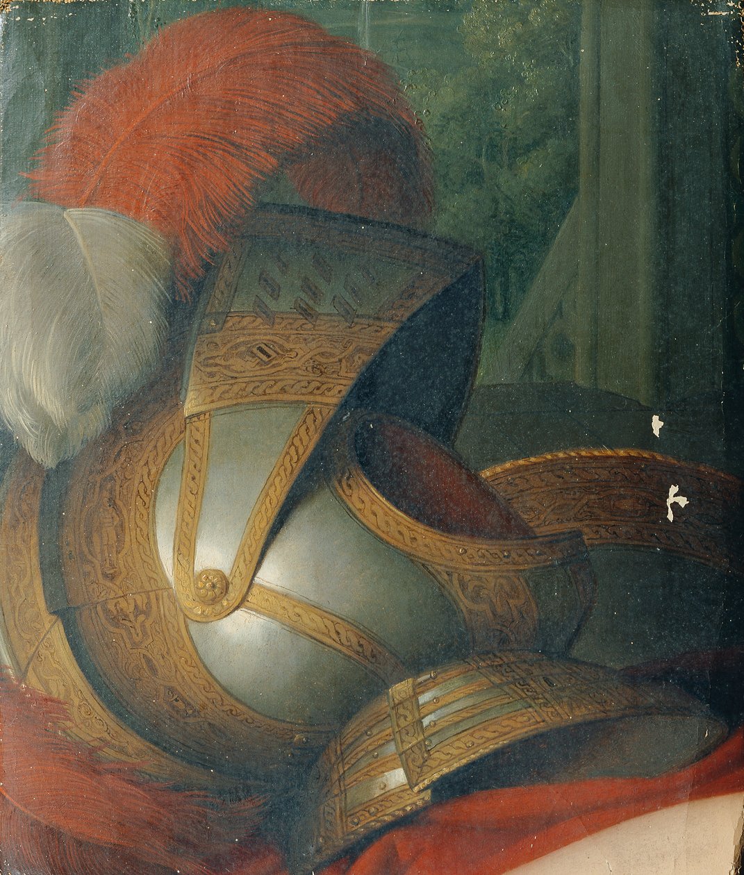 hełm i okrągła tarcza autorstwa Johann Peter Krafft