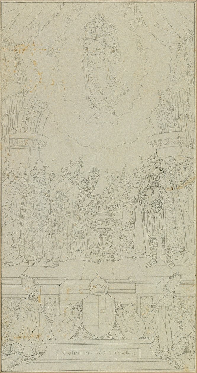Chrzest Stefana Węgierskiego autorstwa Johann Peter Krafft