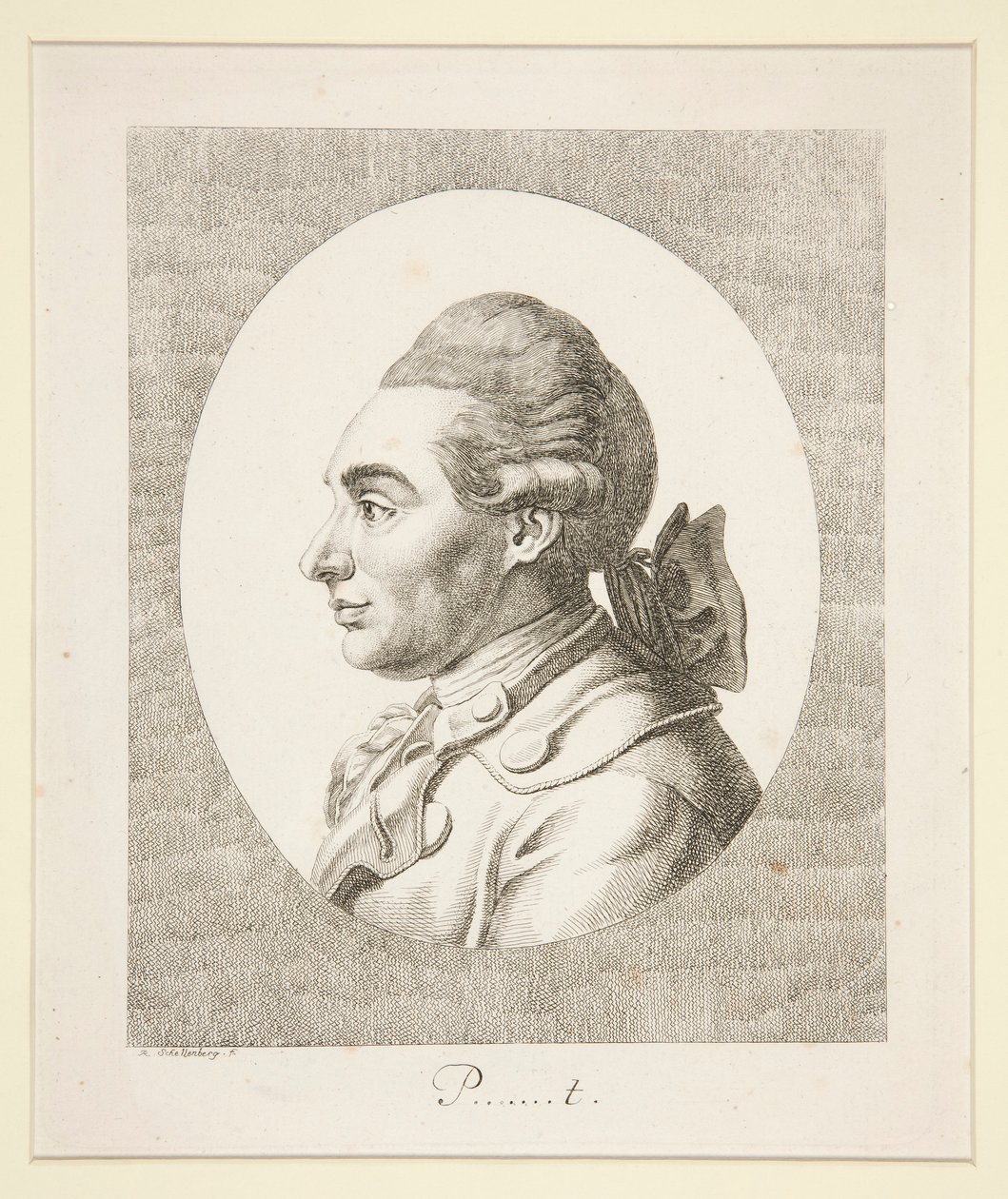 Portret P autorstwa Johann Rudolph Schellenberg
