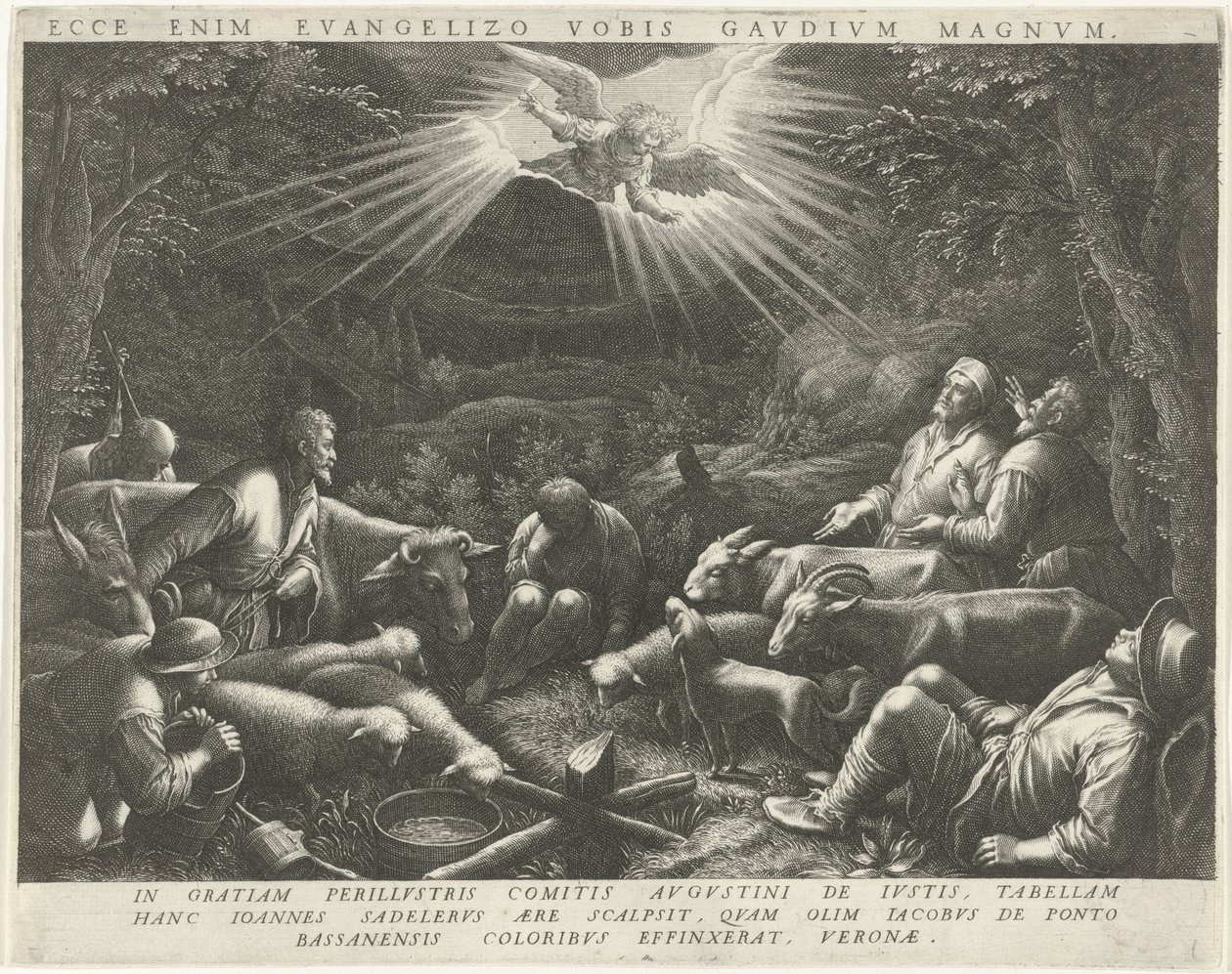 Zwiastowanie pasterzom autorstwa Johann Sadeler (I)