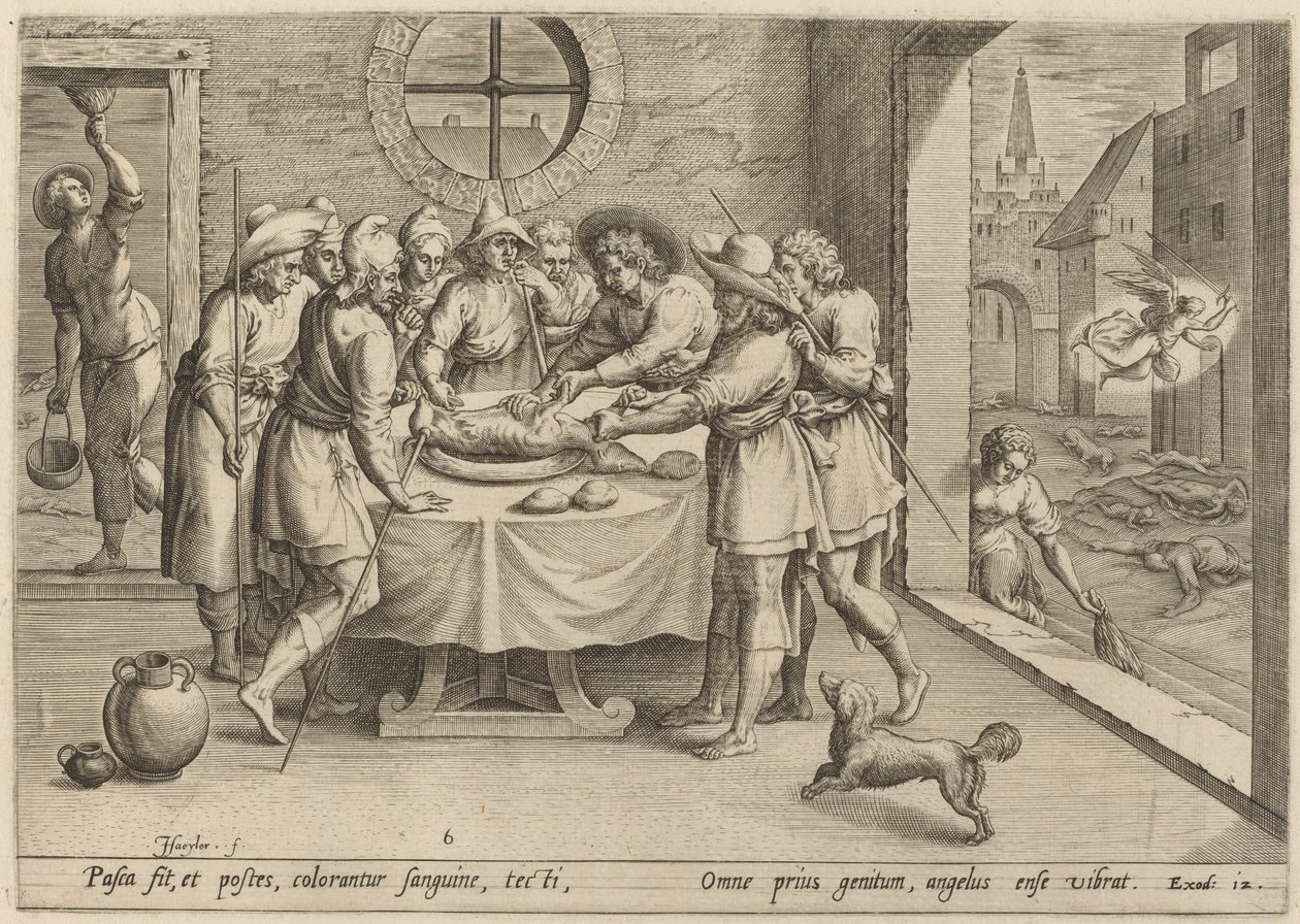 Przygotowanie do Paschy, 1585. autorstwa Johann Sadeler I