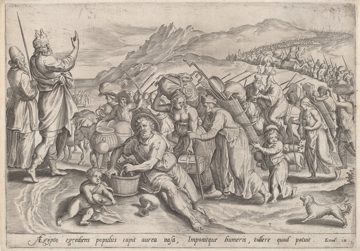 Exodus z Egiptu, c.1585. autorstwa Johann Sadeler I