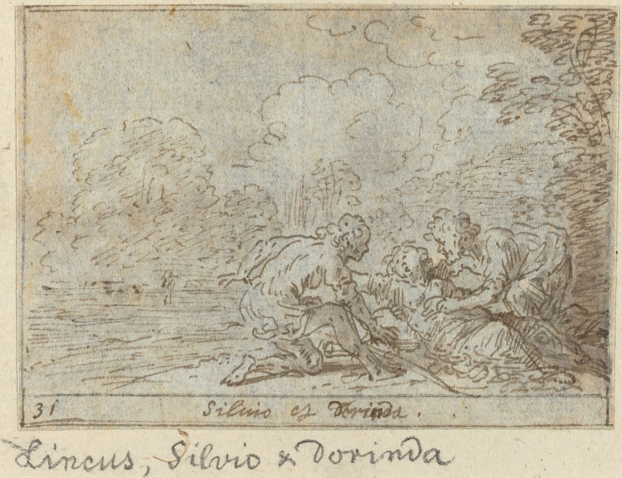 Linco, Silvio i Dorinda, 1640. autorstwa Johann Wilhelm Baur