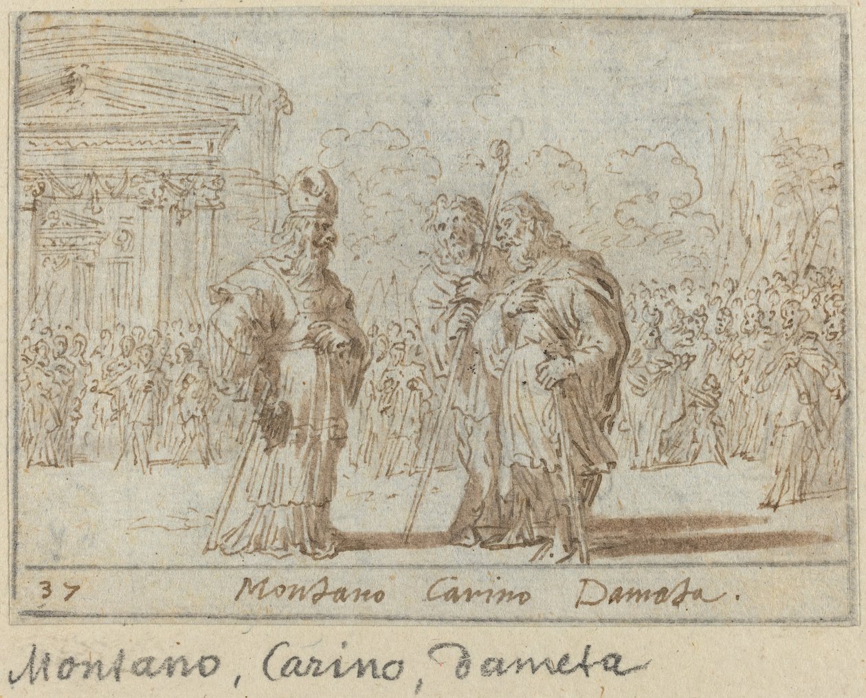 Montano, Carino i Dameta, 1640. autorstwa Johann Wilhelm Baur
