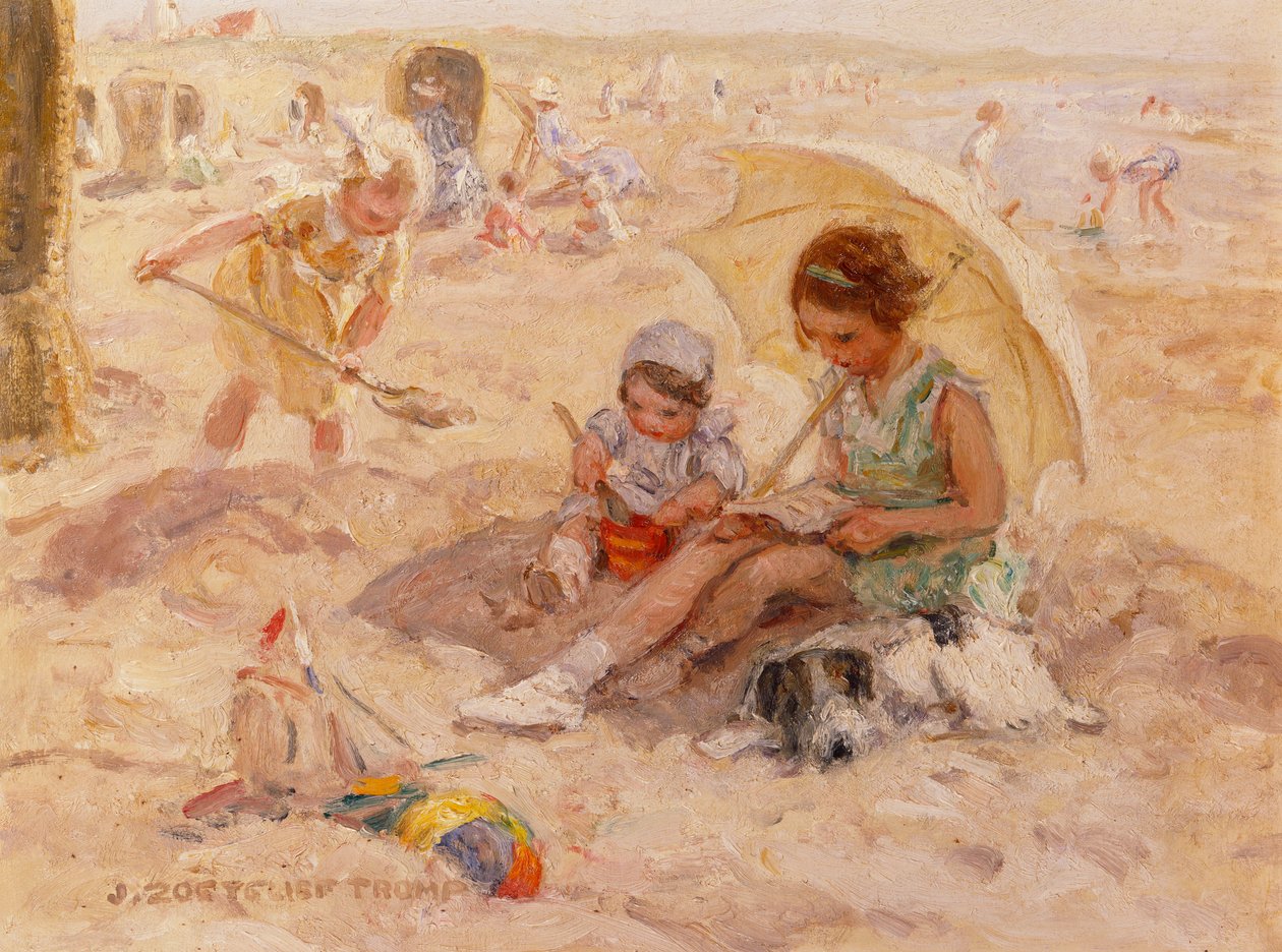 Przyjemność na plaży (olej na płótnie) autorstwa Johann Zoetelief Tromp