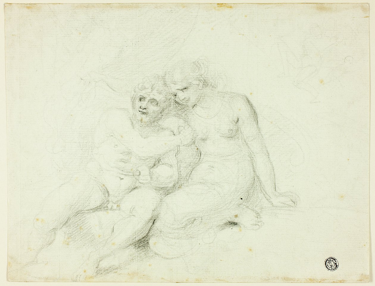 Siedzący mężczyzna w pobliżu kobiety autorstwa Johann Zoffany