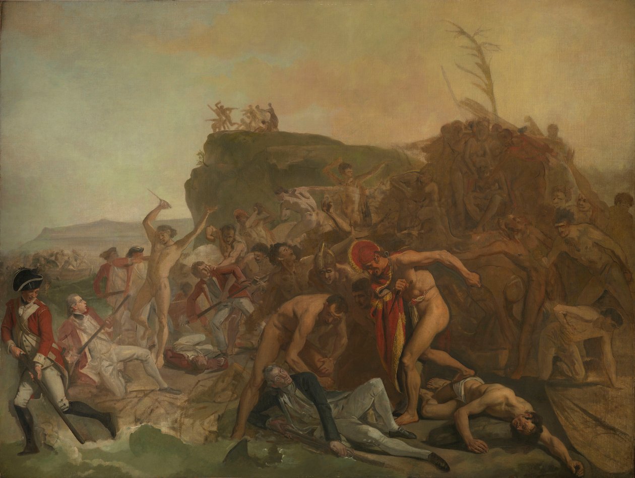 Śmierć kapitana Jamesa Cooka autorstwa Johann Zoffany