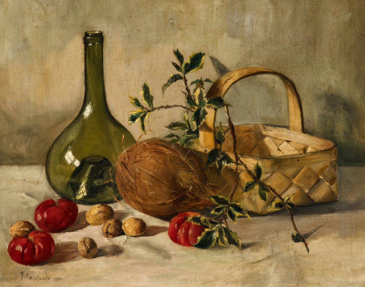 Martwa natura z kokosem autorstwa Johanna Margaretha van de Kasteele