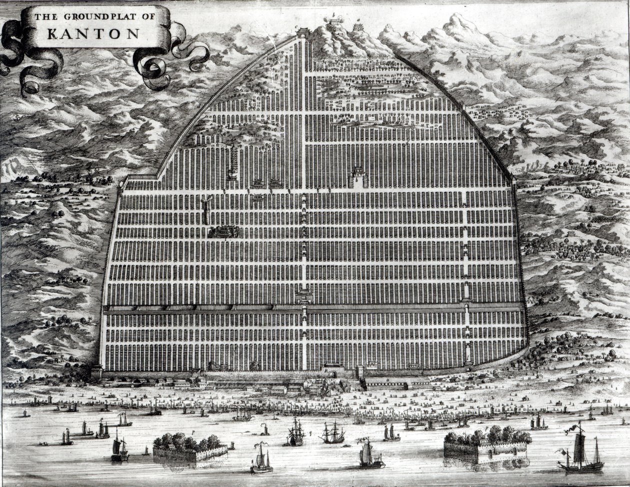 Plan terenu kantonu, Chiny autorstwa Johannes Nieuhoff
