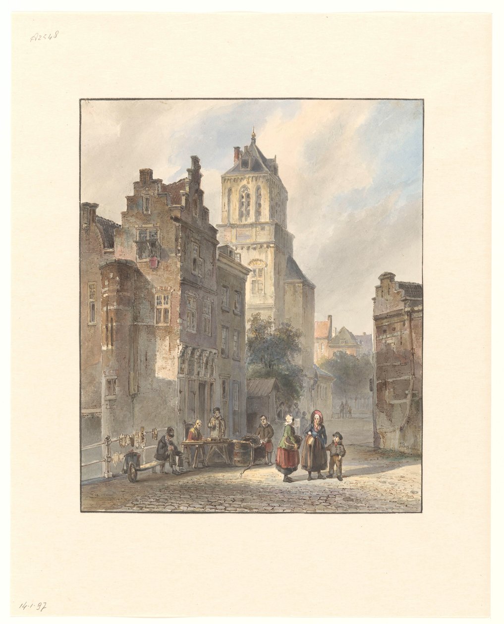 Widok na ratusz w Delft autorstwa Johannes Bosboom