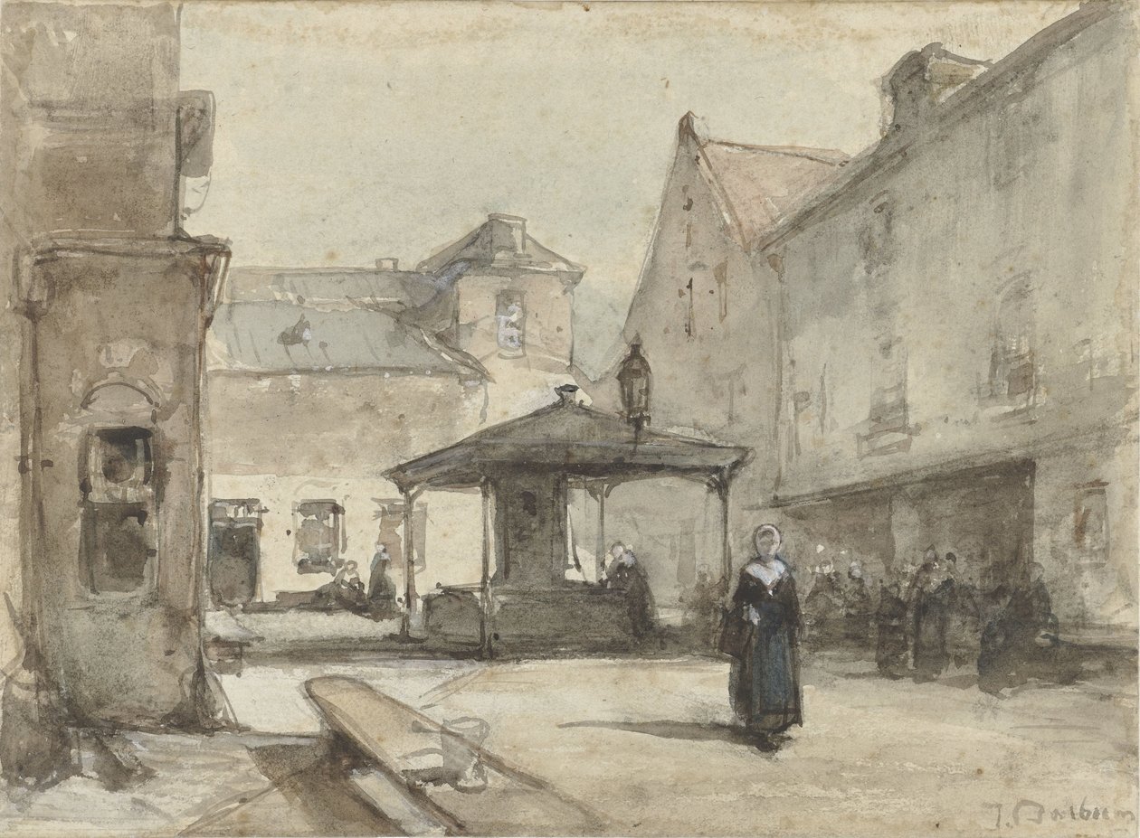 rynek miejski autorstwa Johannes Bosboom