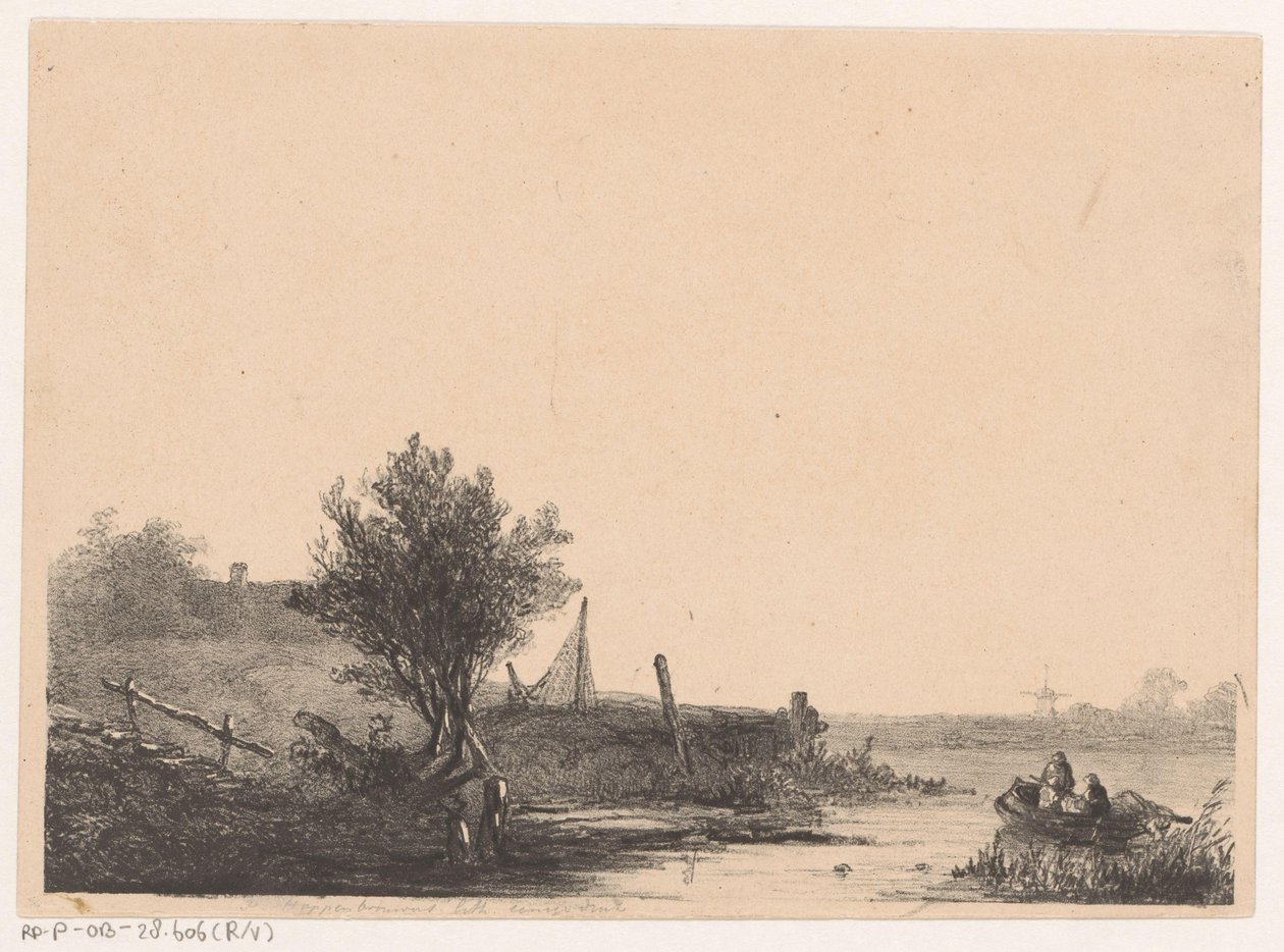 Riverscape autorstwa Johannes Franciscus Hoppenbrouwers