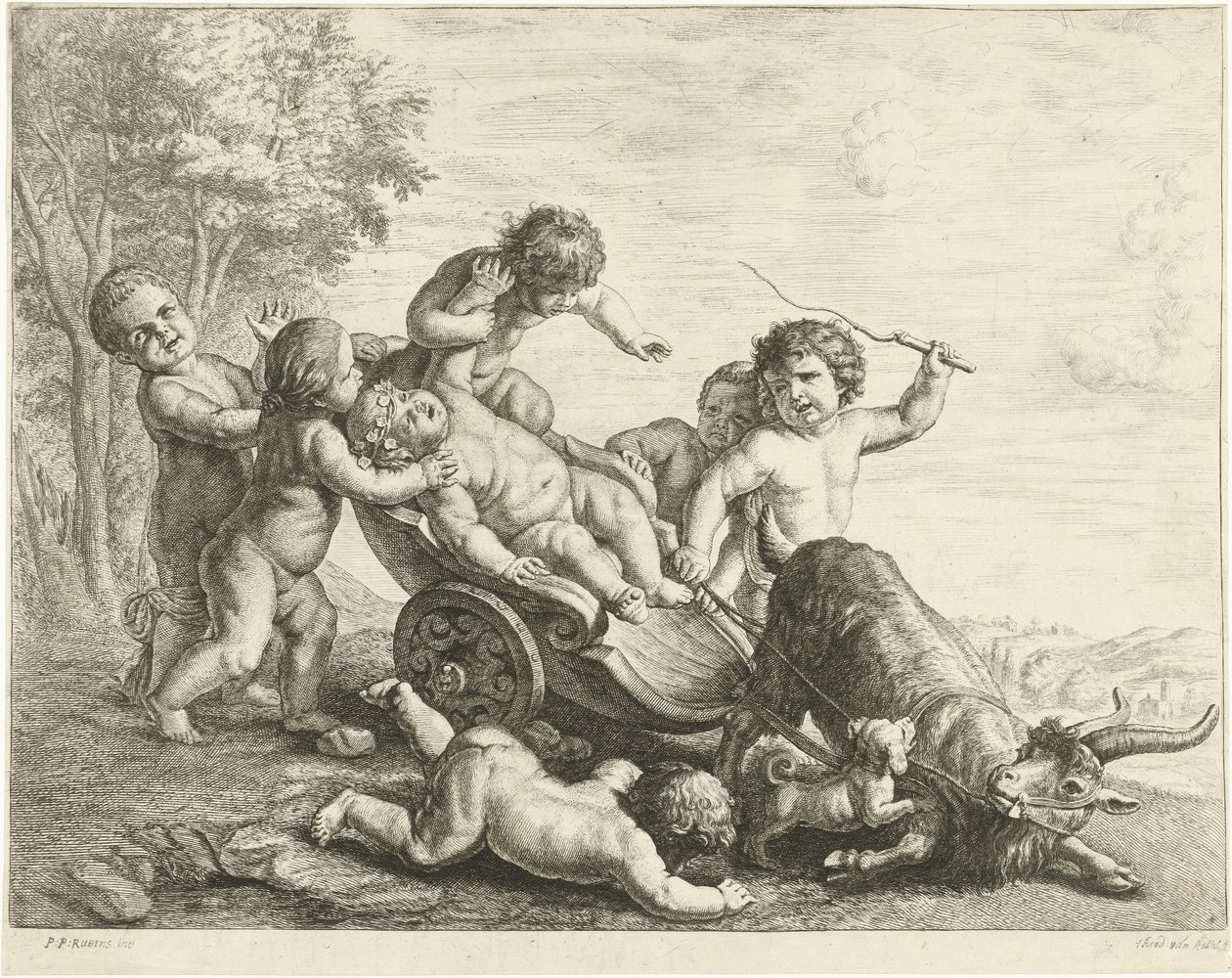 Putti z kozim wozem autorstwa Johannes Gronsveld