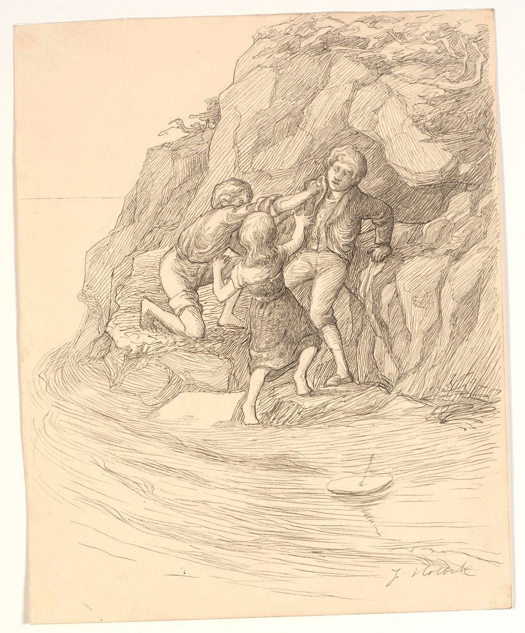 Ilustracja do Alfreda Tennysona „Enoch Arden” autorstwa Johannes Holbek
