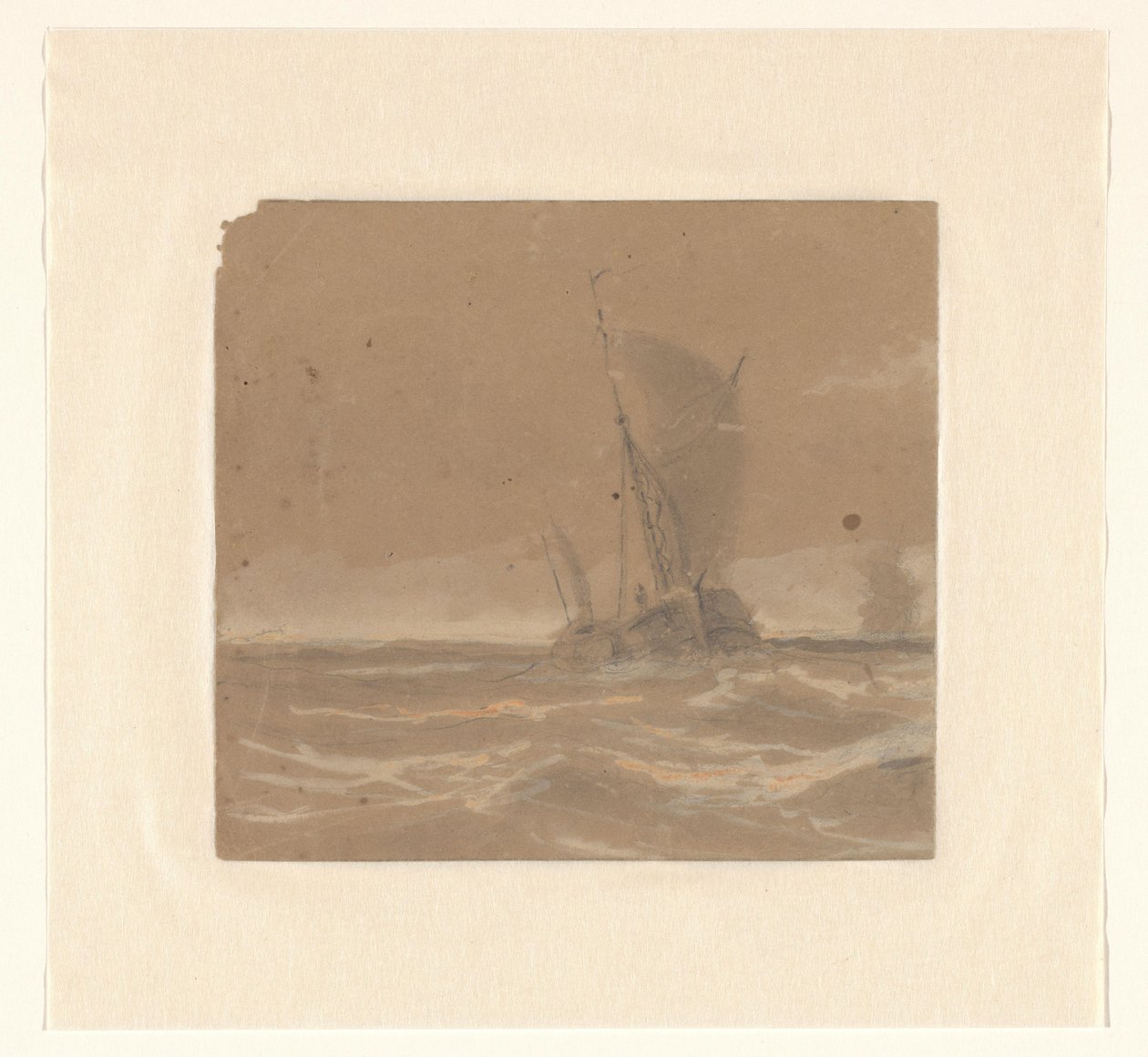 Żaglowy statek rybacki autorstwa Johannes Huygens (signed by artist)