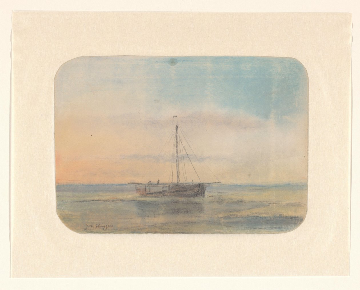 Statek żaglowy autorstwa Johannes Huygens (signed by artist)