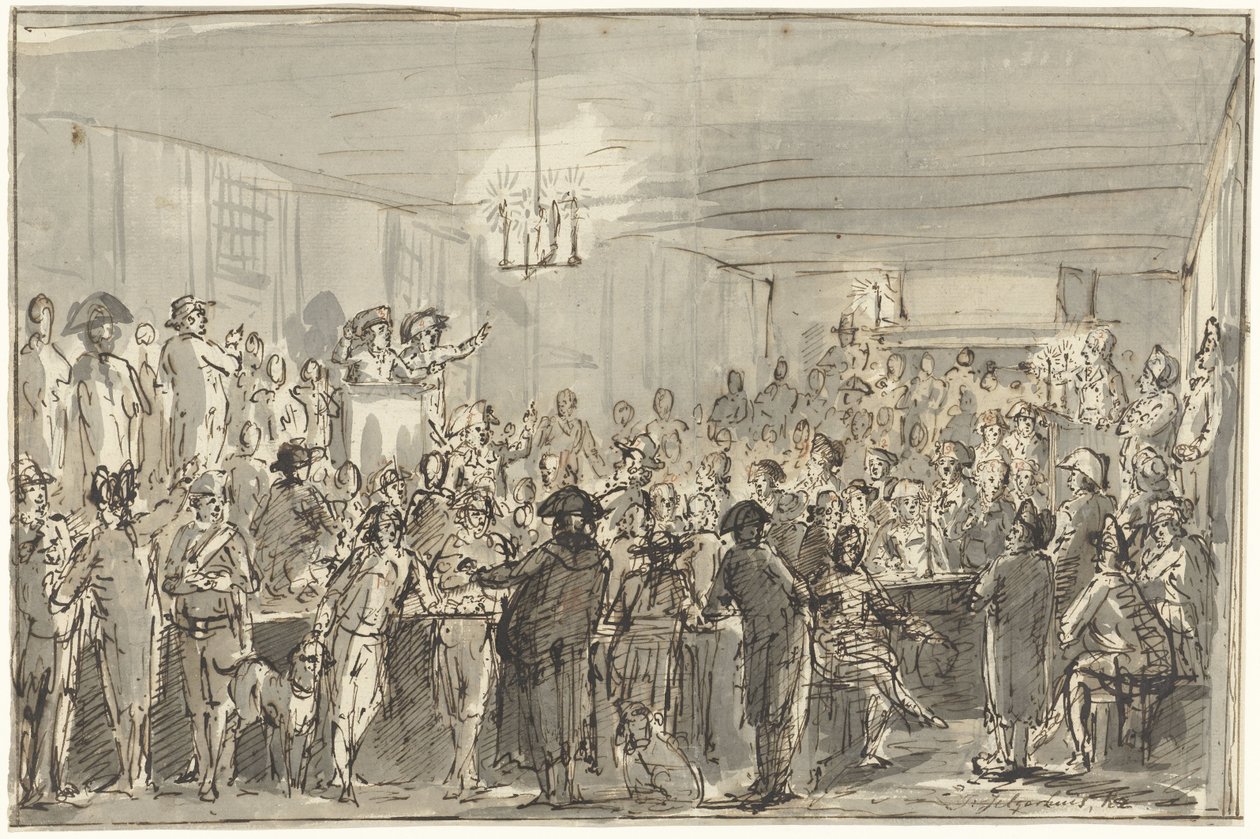 Rewolucyjne spotkanie w Delft w 1795 r. autorstwa Johannes Jelgerhuis