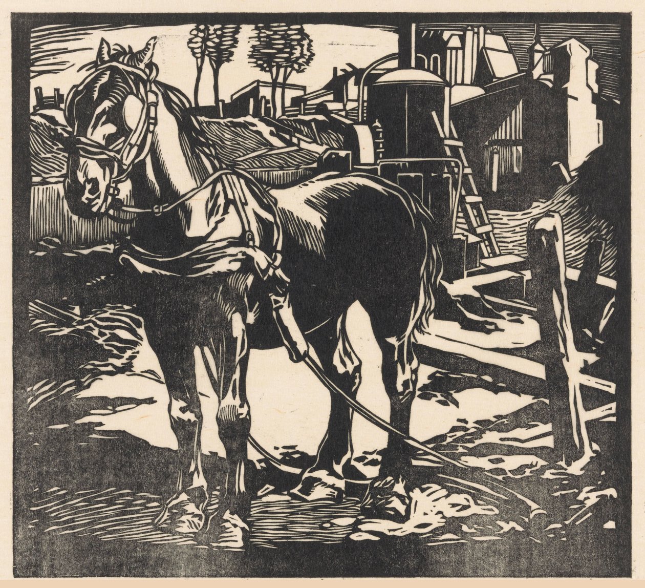 Napięty koń zaprzęgowy autorstwa Johannes Josephus Aarts (signed by artist)