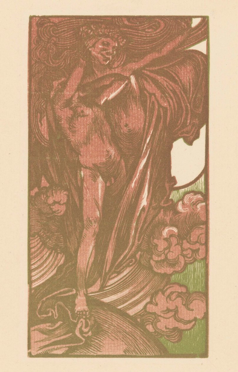 Kobieta i chłopiec w chmurach autorstwa Johannes Josephus Aarts